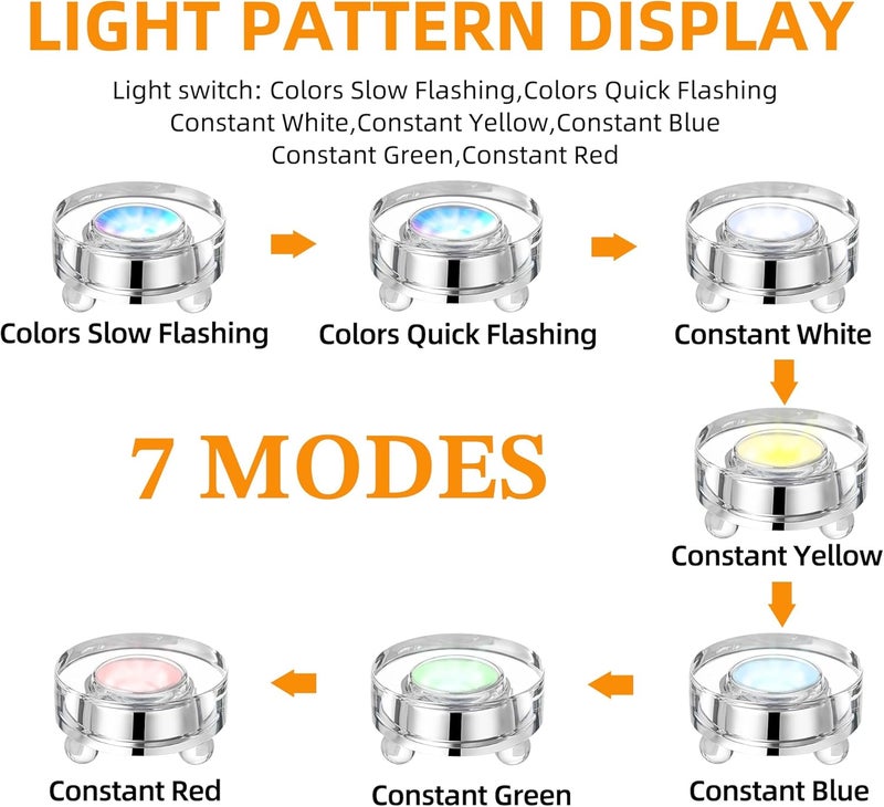EUSTUMA LED Light Base Crystal Display Stand In A Variety of Colors,Lighted Up Stand Color Changing Small LED for 3D Glass Crystal Art,Holiday Party Decoration. (Round) - Image 2